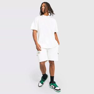 Ensemble court d'été streetwear personnalisé pour homme – T-shirt et short délavés à l'acide de haute qualité, grandes tailles - Product Image 6