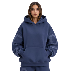 OEM/ODM Luxury Plain DTG Print Streetwear Custom Solid Available Heavy <b>Fleece</b> Unisex <b>Zipper</b> 100% Cotton Autumn Oversized Hoodies - Product Image 3