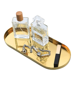 Brass Metal Serving & <b>Decorative</b> Vanity Tray for <b>Dressing</b> <b>Table</b> Round Shape Wedding and Hotel Accessories Supplies - Product Image 5