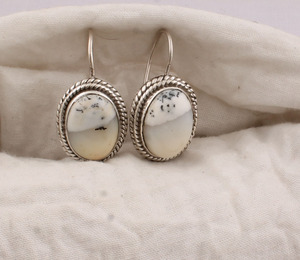 Natural Dendritic <b>Opal</b> <b>Earrings</b> 925 Sterling Silver Vintage Victorian Style Scenic <b>Opal</b> Dangle <b>Earrings</b> Wholesale Jewelry - Product Image 5