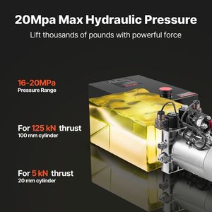 Centralina Idraulica da 12 Quarti a Doppio Effetto per Rimorchio Ribaltabile, Pressione Massima 3200 PSI, 0.91 GPM, Attrezzatura per Movimentazione Materiali - Product Image 3