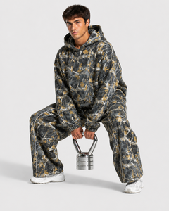 OEM Men's <b>Oversized</b> Camouflage Contrastline Jogger Pants Premium Cotton Fleece Breathable Casual Streetwear Men's <b>Sweatpants</b> - Product Image 6