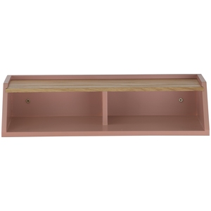 Étagères flottantes modernes pour mur avec insert en placage de chêne et panneaux latéraux inclinés pour la décoration intérieure - Product Image 2