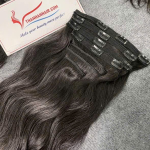 Extensions de cheveux naturels vietnamiens à clipser, prix de gros, grand stock, lisses, double trame, mèches complètes - Product Image 6