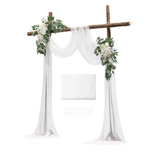 Kit de Flores Artificiales para Arco de Boda Blanco (Paquete de 3) Incluye 2 Cortinas y 1 Soporte para Tu Día Especial - Product Image 1