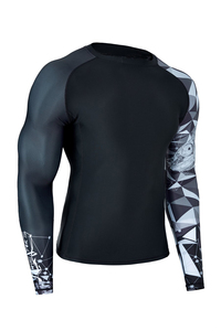 Rashguard personnalisé pour homme, manches longues, compression respirante, Spandex/Polyester 300g, écologique, imprimé par transfert thermique, UPF50 - Product Image 2