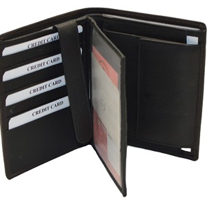 Cappellini <b>Men's</b> Trifold Genuine Leather <b>Wallet</b> RFID Protection Minimalist Design Short Fold Closure Daily Use - Product Image 2