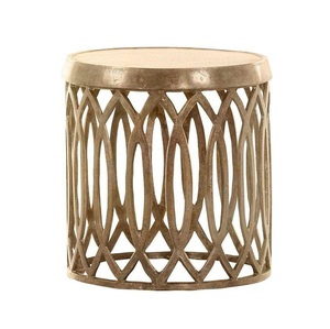 Mesa de centro moderna de aluminio de diseño contemporáneo, portátil, de lujo, para sala de estar, mesa auxiliar para el lado de la cama - Product Image 1