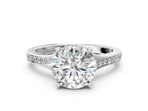 Man Made <b>Diamond</b> <b>Ring</b> 1.50 Ct VVS2 Clarity F Color IGI Certified <b>Diamonds</b> Solitaire Accent <b>Diamond</b> <b>Ring</b> 10K White Gold Classic - Product Image 1