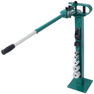 Piegatubi Compatto a 7 Matrici con Base a Piedistallo, Versatile, per Tubi Metallici, con Manico Telescopico Verniciato a Polvere, per Piegatura Massima di Tubi - Product Image 1