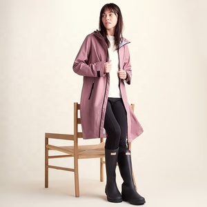 <b>Pink</b> <b>Waterproof</b> Woven Zipper Women's Bomber <b>Jacket</b> Hooded Windproof Long Sleeve Outerwear for Outdoor Travel - Product Image 4
