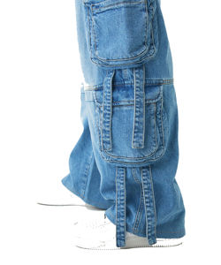 Casual Polyester <b>Cargo</b> Pants Full-Length <b>Work</b> Wear with Side Pockets for Hiking and Outdoor Activities - Product Image 3