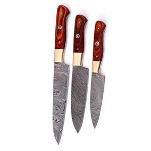 Ensemble de couteaux de chef en acier Damas moderne avec manche élégant pour la cuisine à domicile et les restaurants - Product Image 4