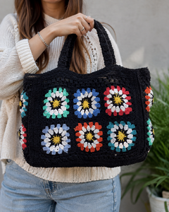 Hot Sale Summer Beach Vintage Straw <b>Bags</b> <b>Crochet</b> <b>Black</b> Handmade Women Shoulder <b>Bag</b> Square <b>Bag</b> - Product Image 1
