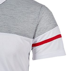 Polo à manches courtes en tricot color-block pour homme, style décontracté, design uni, boutons sur le devant, faible MOQ, polos pour homme - Product Image 5