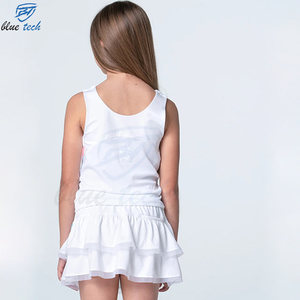 Girls Tennis Dress Set Custom Printed Sleeveless Top with Ruffle <b>Skirt</b> Kids Athletic Sportswear Quick Dry Breathable Training - Product Image 3