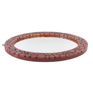 Handcrafted Oval Wooden Slice Wall <b>Mirror</b> Rustic Decorative Natural Wood <b>Frame</b> <b>Mirror</b> - Product Image 1