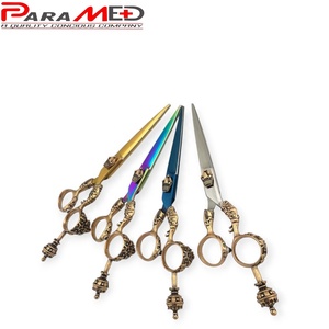 กรรไกรตัดผมสแตนเลส J2คุณภาพสูงระดับมืออาชีพใหม่สำหรับร้านตัดผมตัดผมกรรไกรเคลือบสีที่น่าทึ่ง - Product Image 5