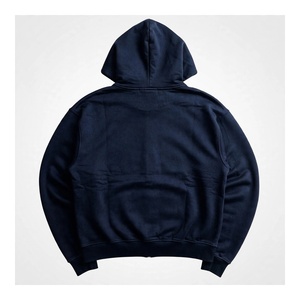 Heavyweight Full Zip Up Hoodie Custom Oversized <b>Plain</b> <b>Black</b> Hooded <b>Sweatshirt</b> <b>Men</b> Winter Cotton Fleece Outerwear Apparel - Product Image 2