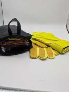 Neon Yellow Leather Rubber Batting <b>Gloves</b> Ambidextrous Snap Closure Unisex Adult XL Training Durable - Product Image 2