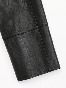 Abrigo Largo de Cuero Genuino para Hombre Mantic Enterprise, con un Solo Botón, Cuello Vuelto, Cinturón, Manga Regular, Transpirable y Repujado - Product Image 6
