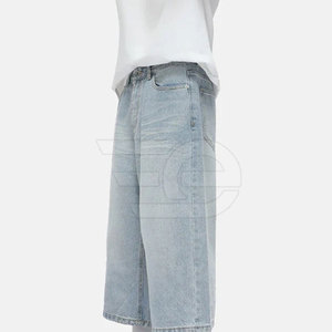 Shorts en jean pour hommes, taille mi-haute, coupe décontractée, style urbain décontracté, respirant, jambe droite, pour l'extérieur, tendance mode, service OEM - Product Image 3
