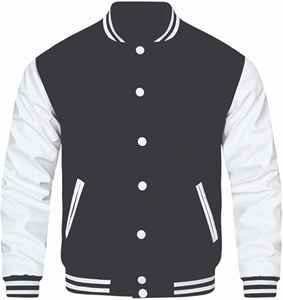 Veste universitaire pour homme, broderie personnalisée, toile, col montant, logo sur le devant, service OEM personnalisé - Product Image 1