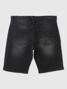Shorts en jean vintage pour homme, délavé clair, taille mi-haute, coupe droite, en coton, décontracté, respirant, écologique, avec poches et surpiqûres - Product Image 2