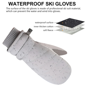 Mitaines de ski d'hiver personnalisées, imperméables, coupe-vent, mitaines de snowboard, thermiques, chaudes, en polyester, unisexes, gants de sport, pour l'extérieur, par temps froid - Product Image 3