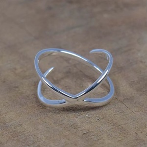 925 Sterling Silver Open Band <b>Ring</b> Minimalist <b>Plain</b> Stackable Statement Fashion Jewelry Wholesale for Women - Product Image 6