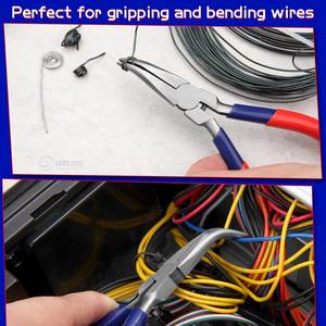 Mini Bent Chain Nose Pliers Stainless Steel Serrated Jaw Precision Tool Gripping Bending <b>Wire</b> Jewelry Making <b>Craft</b> Repair - Product Image 4