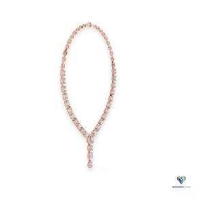 Collier en diamant de laboratoire taille émeraude 21,178 CT |   Bijoux de mariage de luxe en or rose massif 18 carats, forme multiple, pendentif - Product Image 4