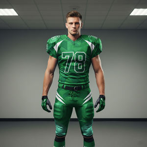 Maillot de football américain sublimé en gros pour hommes – Ensemble respirant à manches courtes, personnalisable avec nom et logo, haute qualité - Product Image 4