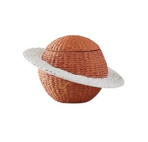 Cesta de Jacinto de Agua Tejida a Mano con Tapa, Linda Cesta de Almacenamiento de Juguetes, Contenedor Decorativo para Guardar Juguetes en la Habitación Infantil - Product Image 1