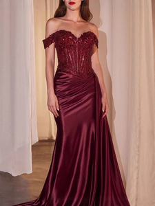 2026 New Sequined Cashmere Slim Fit Bodycon One Shoulder Sleeveless <b>Maxi</b> Evening Dress High End Party Wear - Product Image 3