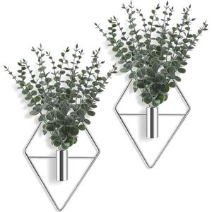 8 Pièces de Vases Suspendus en Métal Géométriques Modernes Style Bohème, Supports Intelligents pour Plantes d'Intérieur, Eucalyptus Artificiel pour Décoration Murale de Salle de Bain - Product Image 4