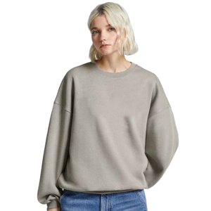 Sudadera Oversize de Cuello Redondo para Mujer, Color Sólido, Hombros Caídos, Manga Larga, Tejido de Algodón, Ropa de Otoño - Product Image 4