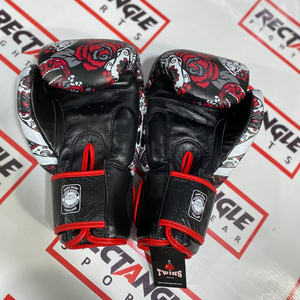 นวมชกมวยรุ่นล่าสุด Twins ลายพิมพ์เต็มตัว สำหรับมวยไทยมืออาชีพ หนังวัวแท้ อุปกรณ์ฝึกซ้อมคิกบ็อกซิ่ง - Product Image 5