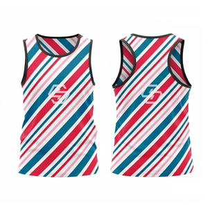 Custom Logo <b>Singlet</b> Athletics Vests Print <b>Running</b> Training Tank Top Men 100%Polyester Sublimation Printed Men's Mesh Tank Top - Product Image 1