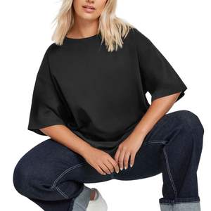 Vestido Camisero Negro Oversize para Mujer, Casual, Holgado, de Media Manga, de Algodón, Mini Vestido de Verano, Tallas Grandes, Venta al por Mayor, OEM, Personalizado - Product Image 3