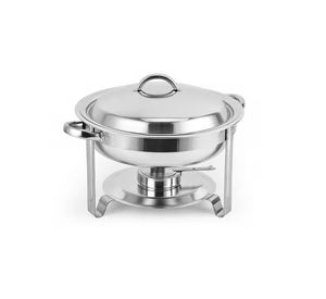 Stainless Steel Round Chafing <b>Dish</b> with Lid Buffet Food Warmer Catering <b>Serving</b> <b>Set</b> Durable Serveware - Product Image 1
