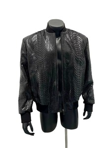 Genuine Python Pattern <b>Leather</b> <b>Jacket</b> Men Premium Motorcycle Fashion OEM ODM Manufacturer Sample Service Available - Product Image 3