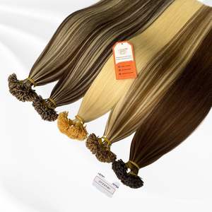 2025 vente chaude kératine Double dessiné vierge cuticule aligné kératine pointe plate Extension de cheveux humains 100% cheveux crus vietnamiens - Product Image 1