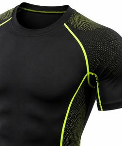 Camiseta de Compresión de Manga Corta para Hombre, Color Personalizado, Transpirable, Corte Ajustado, Cuello Redondo, Tejido de Punto, 180g - Product Image 4