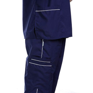 Blouse médicale unisexe de haute qualité à manches courtes en coton et polyester, avec fermeture éclair frontale, pour médecins et infirmières, usage hospitalier - Product Image 5