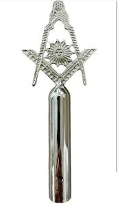 Ensemble décoratif de 6 pièces pour poteaux de loge maçonnique GYM FORCE, en argent, pour cérémonies des francs-maçons, matériau argenté spécial - Product Image 6