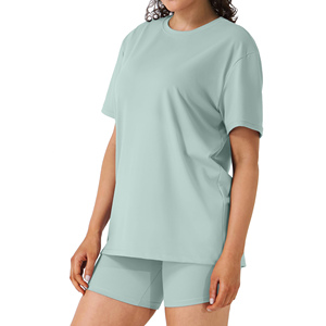 Custom Logo Best Price Women Twin <b>Set</b> Oversized T-shirt & Short Women's <b>Sets</b> New Summer Collection Oversize Women Short <b>Sets</b> - Product Image 4