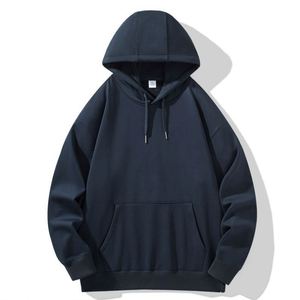 Wholesale 600gsm High Quality Men Cotton Thick Heavyweight Fleece Pullover Hoodie Custom <b>Drop</b> Shoulder Fleece Oversized Hoodie - Product Image 2