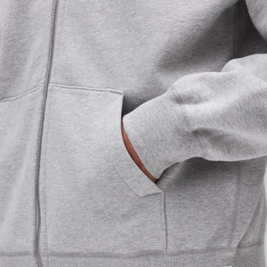 Sweat-shirt en molleton gris à capuche et fermeture éclair pour homme, coupe classique, couleur unie, 100 % coton, hiver, imperméable, coupe-vent, avec poches - Product Image 4