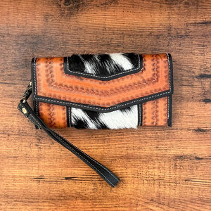 กระเป๋าคลัทช์หนังวัวเฟอร์มือมือแกะสลักหนังอเนกประสงค์หนังตะวันตกดีไซน์ใหม่เงื้อมมือมีสไตล์สำหรับผู้หญิง - Product Image 2